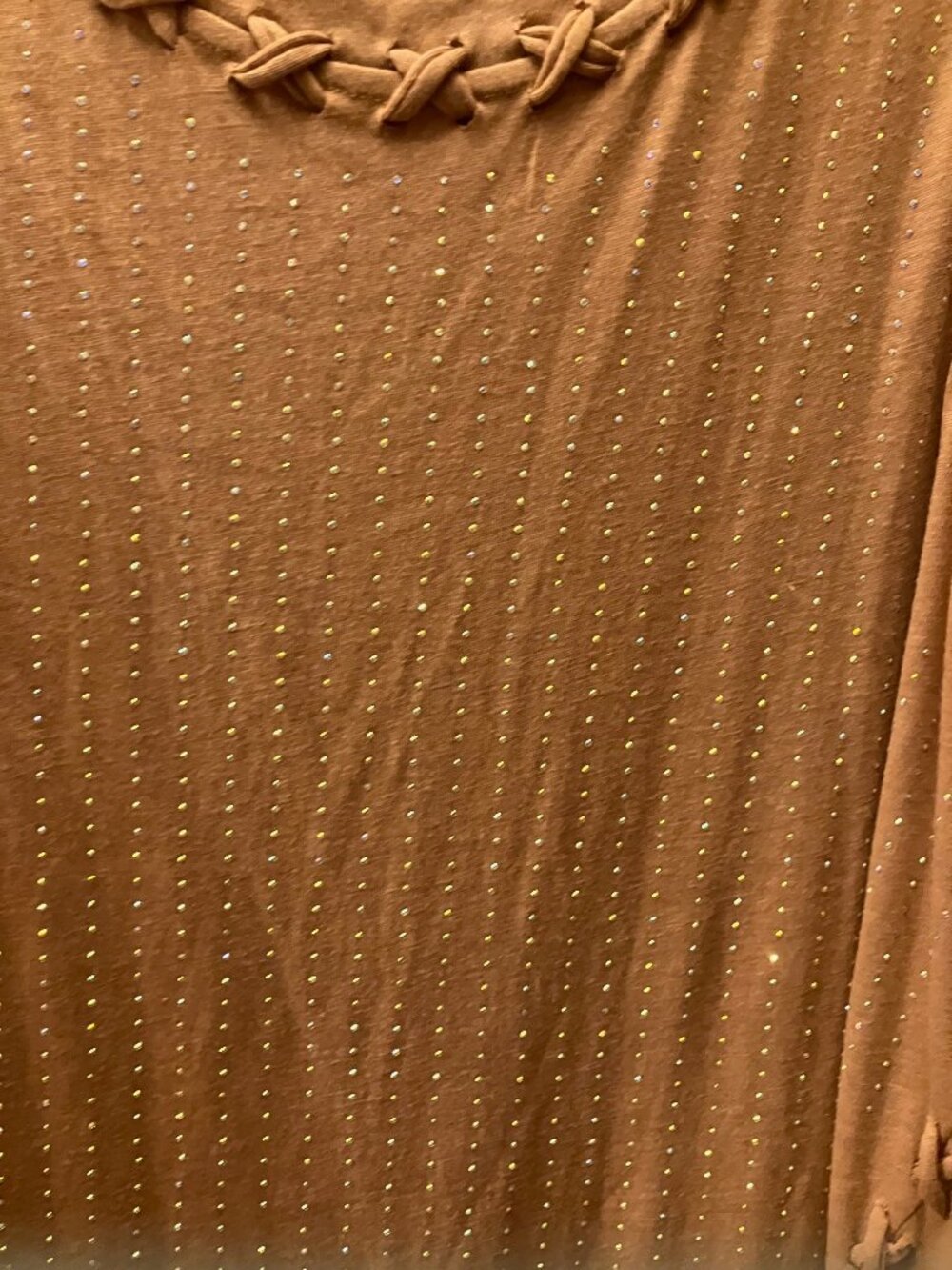 NWT Vocal USA Tunic Light Brown Size 2XL, Rhinestones on Front, Sleeveless - Picture 3 of 6